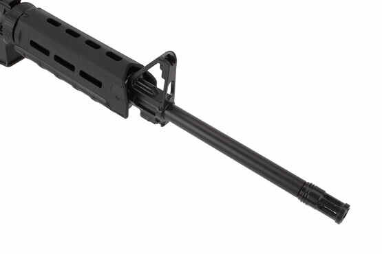 Ruger AR-556 features a 16in medium contour barrel with 1:8 twist rifling equipped with a flash hider and 1/2x28 threading